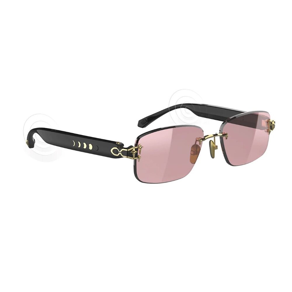 Chamelo Aura Audio Glossy Black | Calm Color Changing Audio Sunglasses